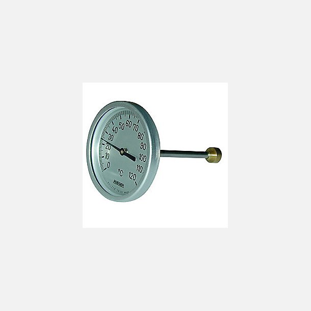 Tog Flagermus Higgins Rüeger TCH termometer 100x100 mm. Rustfrit stål, frontring i aluminium.  -30/+70°C - Visere, målere & dykrør - PrivatVVS ApS